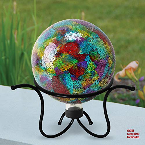 image for Alpine Corporation KAB180 Glass Gazing Globe Metal Stand Outdoor Festi