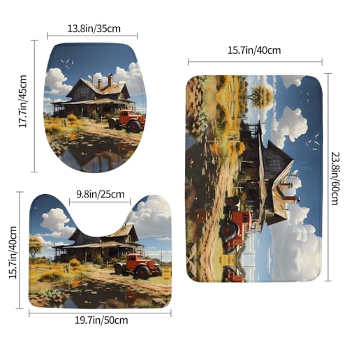 Tapis de salle de bain tracteur Texas pour réveiller la déco des toilettes et de la coiffeuse