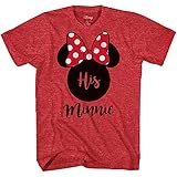 Disney His Minnie Her Mickey Couples Valentines Adult Funny Disneyland Graphic T-Shirt(Minnie Heather Red,X-Large)