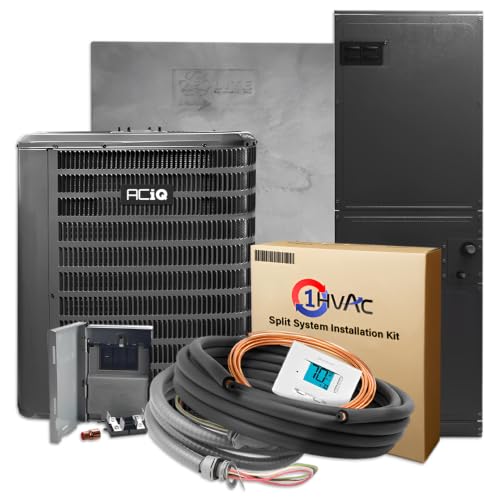 ACiQ 2.5 Ton 14.5 SEER2 Central Heat Pump Split System with 30' Install Kit and 10K Backup Heat Kit - R32 Single Stage (AC/Heating System) | 30000 BTU