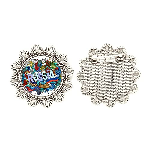 Broche de plata con diseño de acordeón de invierno de Rusia tamaño mediano para solapa