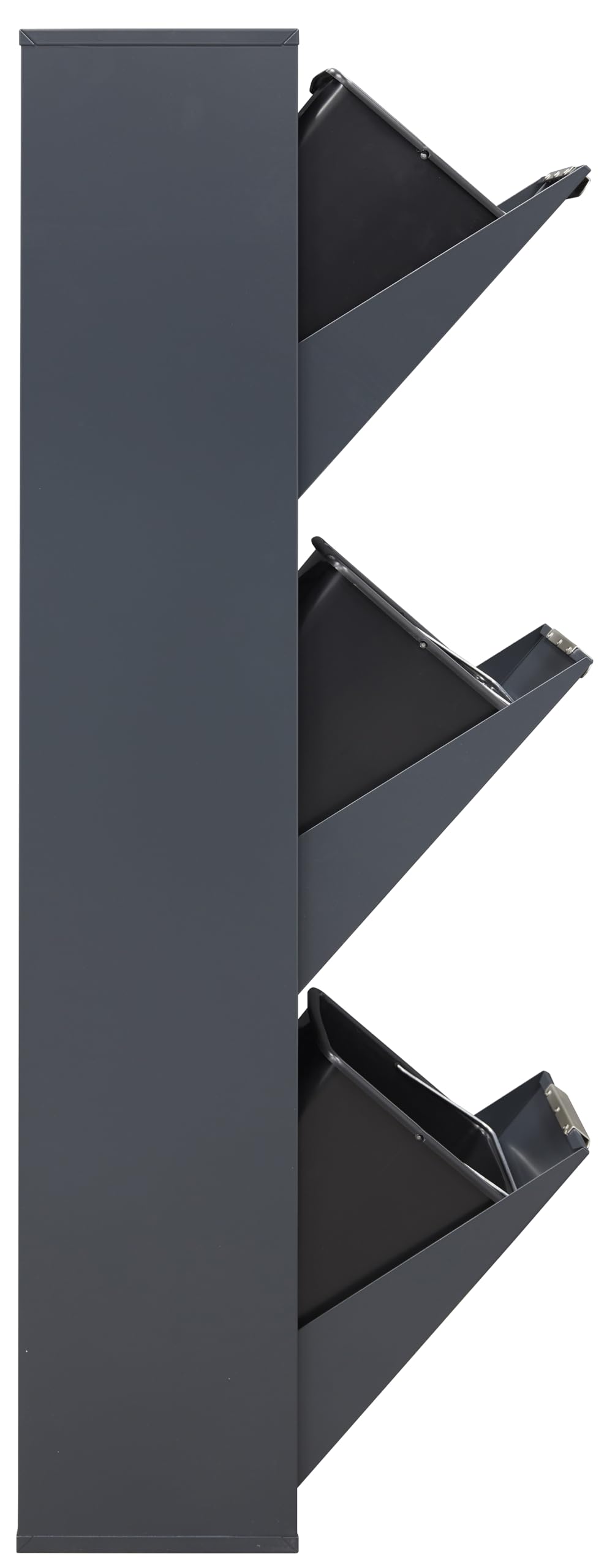 ARREGUI Ecoclas CR304-E Mülltrennsystem aus Stahl | 3 Fächer Mülleimer für die Küche |3x17L (51L) | 3 Fach Abfalleimer | Herausnehmbare Inneneimer + Griff | Recycling Schrank | Mülltrennung |anthrazit