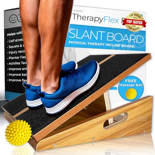 BAM TherapyFlex Pro Calf Stretcher Slant Board for Physical Therapy & Squats | Adjustable Slant Board for Calf Stretching, Injuries & Plantar Fasciitis Relief | Professional PT Incline Board