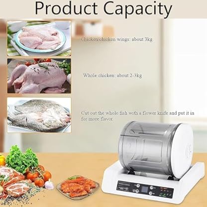 GESAIDES Elektrische Vakuum-Lebensmittel-Tumbling-Maschine, Multi-Marinator Automatische LCD-Smart-Hamburger-Beizmaschine 5L für die Küche Lebensmittelverarbeitung Haushalt – Bild 6