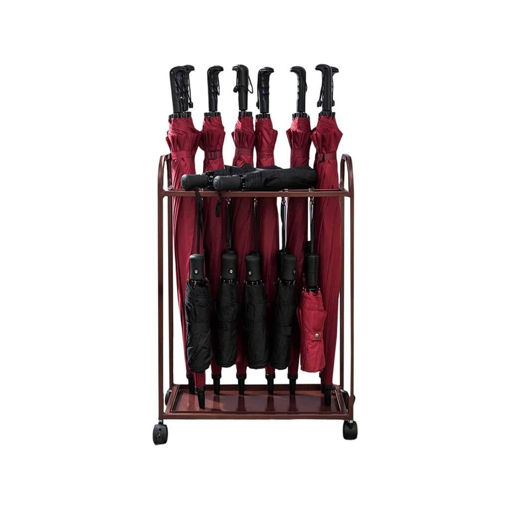 WQPMNYG Large Metal Umbrella Stand with Locking Wheels - Commercial-Grade Umbrella Holder for Home & Office - Sturdy and Stylish Patio Umbrella Storage Solution
