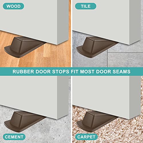 Vanleonet Door Stoppers, Rubber Door Stop Wedge, Prevent The Lock-Outs,Floor Sturdy Stackable Door Stop For Carpet Heavy Duty Door #TOP4