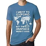 Herren Tee Männer Vintage T-Shirt I Went to Oxford Horizon Blau