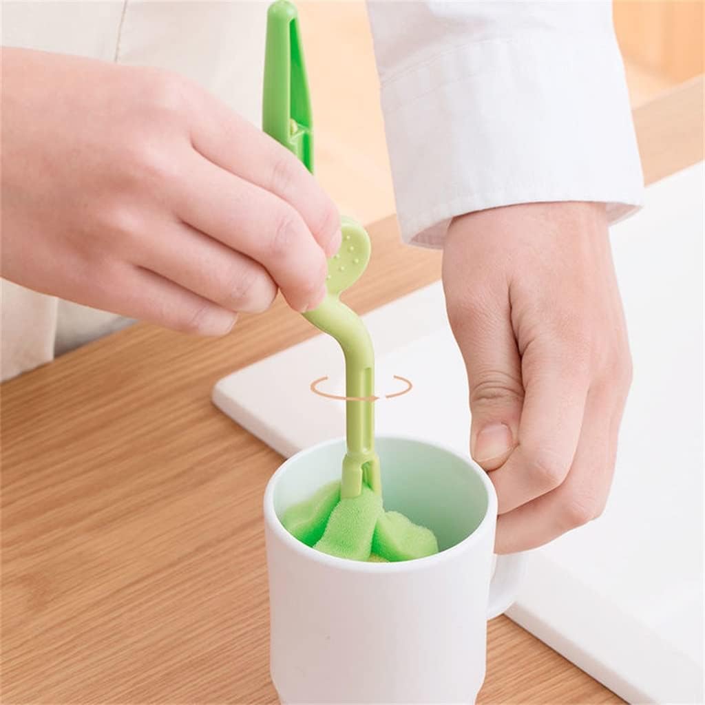 Camellia Cup Brush Sponge Long Handle Washing Rotary Multi-Purpose Milk Bottle decontamination Glass Cleaning
