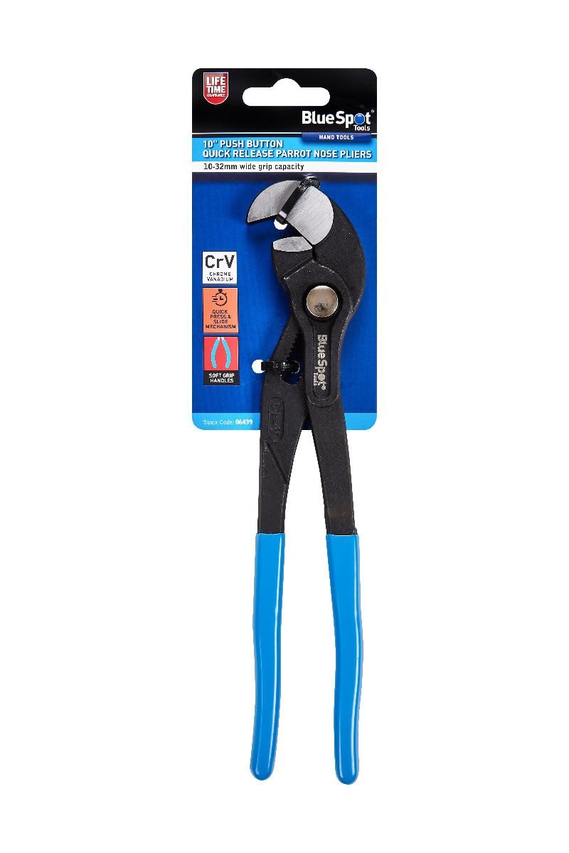 Blue Spot Tools 10" Push Button Quick Release Parrot Nose Pliers - Blue Spot Tools