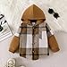 DOMOABEI Toddler Boy Clothes 2T Fall Winter Outfits for Little Boys Button Flannel Plaid Hoodie Long Sleeve Sweatsuit Patchwork Shirt Top Ripped Pants Fashion 2 Pcs Clothing Set Khaki 18-24 Months