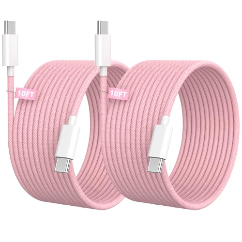 [Apple MFi Certified] iPhone 17 16 15 Charger Cable Cord 10FT, 2 Pack Pink