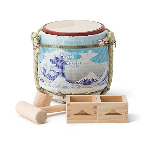 Komodaru Mini Sake-Barrel Tegular Fuji-tairu | Tonneau à saké japonais déco