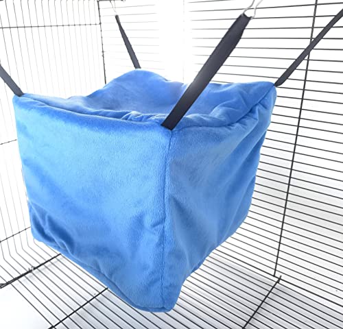 Vedem Ferret Cube Hammock Small Animals Cage Hanging Bunkbed Hideout Warm Bed (Blue) #TOP4