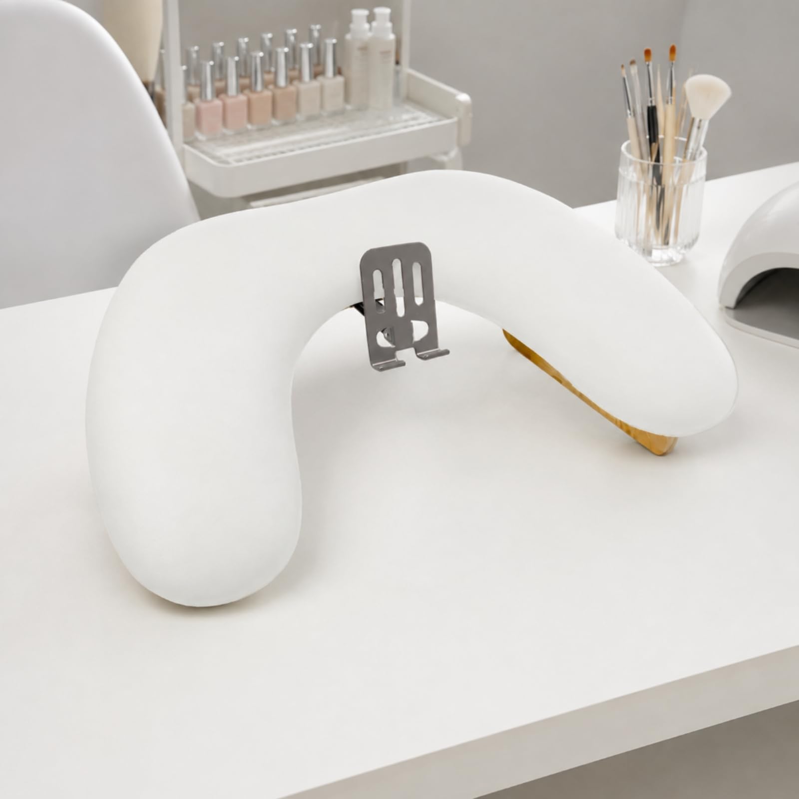 Reposa con Patas smontables Ergonómico Reposa en Forma Semicircular Ligero Reposabrazos para Manicuras, Eniastas Art,