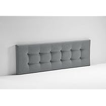 EVERGREENWEB Testata Letto Matrimoniale imbottita Chester Struttura in legno, tessuto Idrorepellente|Testiera in Tessuto Antimacchia per letto 160×190, Testata letto muro | Grigio