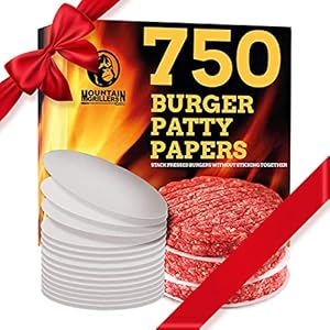 MOUNTAIN GRILLERS Hamburger Patty Paper – Wax Papers to Separate Frozen Pressed Patties – 750 Burger Sheets for Easy Release from burger patty paper – Perfect for BBQ hamburger patty press