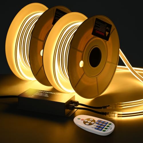 Image of Yescom 1-to-2 Receiver Remote Control for 2-Pin BiLume Neon Rope Light | 110-120V AC, Receiver box & Y-splitter power cord, Control both warm white neon flex lights, Easy plug-and-play install