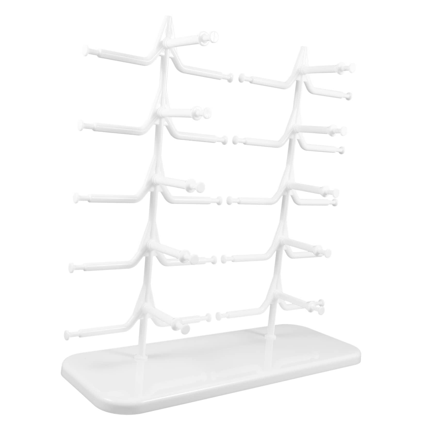 Homoyoyo Porta Occhiali Espositore per Occhiali da Sole da Vista 10 Posti Abs Bianco Base Stabile per Tavolo