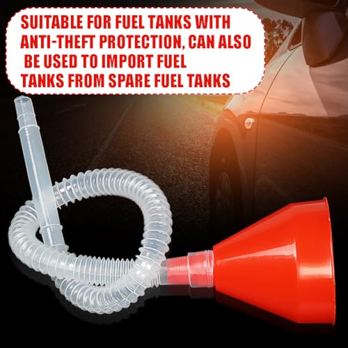 Einfülltrichter Set, Roter Trichter mit Schlauch, universeller Kfz-Trichter, flexible Verlängerung,für Autos benzin trichter benzintrichter kleiner Trichter Kühlereinfülltrichter