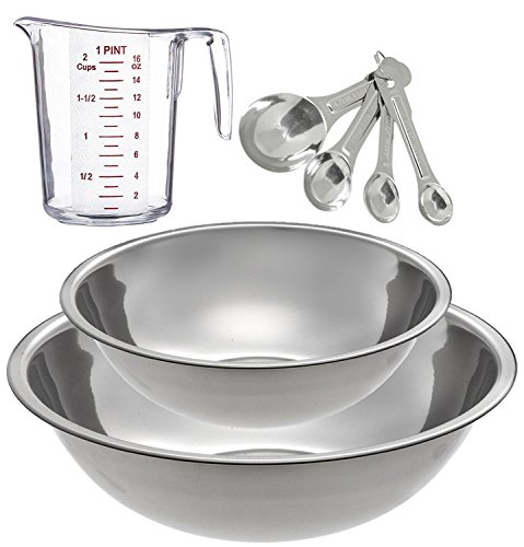 Kitchen Measuring Set - Stainless Steel Mixing Bowl Set, Measuring Cup and Measuring Spoons - //coolthings.us