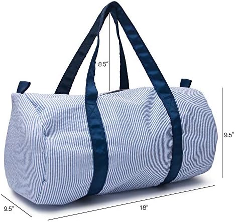 Weekender Bags, Seersucker Travel Duffle Bag Overnight Small Bag, Toddler Carry on Bags for Boys Girls Kids Women(Navy) 2 Weekender Bags, Seersucker Travel Duffle Bag Overnight Small Bag, Toddler Carry on Bags for Boys Girls Kids Women(Navy)