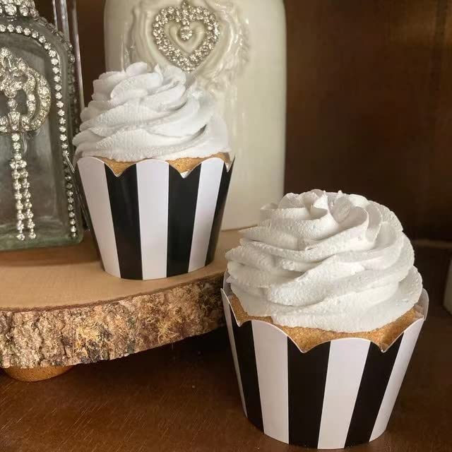 White Cupcake Liners Black And White Stripe Cupcake Liners
