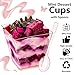 YOUBET 102 PCS Plastic Dessert Cups - 8oz Pink Clear Square Cups - 51 Pack Mini Appetizer Cup with Pink Tasting Spoons for Pudding, Fruit, Yogurt Parfait and Ice Cream Easter Mothers Day