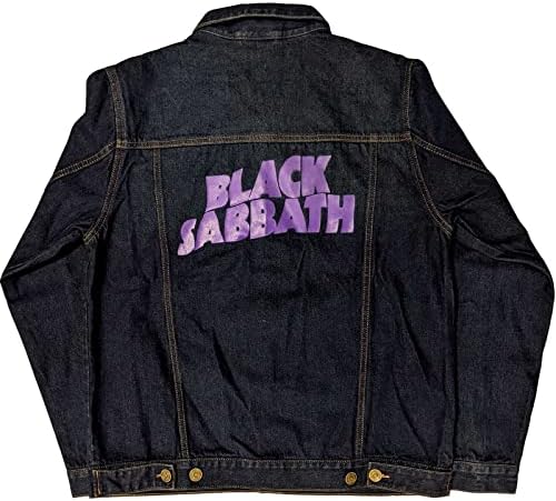 Black Sabbath Denim Jacke Classic Wavy Band Logo Nue offiziell