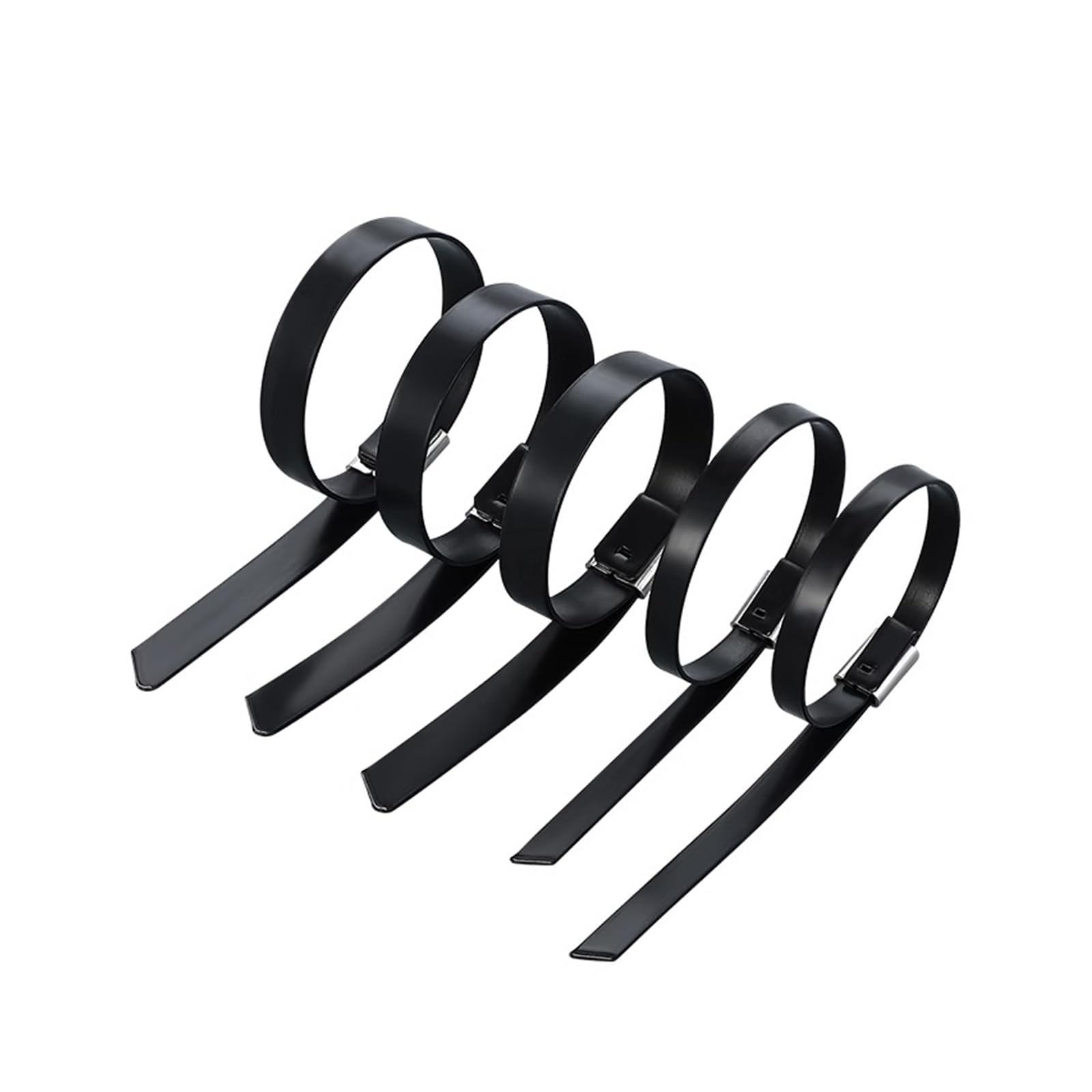 LYVQZPWLRcâble en acier inoxydable, Lot de 100 serre-câbles noirs en acier inoxydable 304, autobloquants, résistants aux hautes températures et à l'oxydation, 4,6 mm(4.6x500mm)