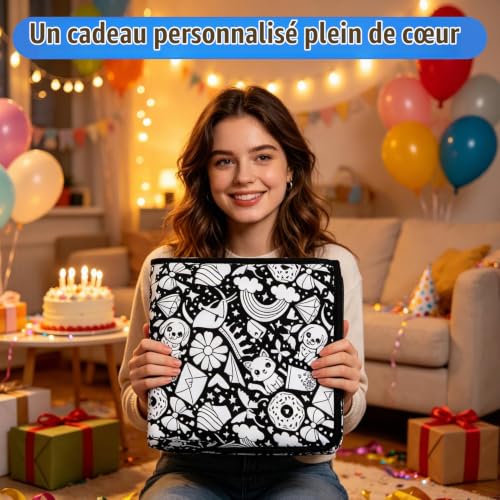 HBSFBH Couverture à Colorier, 150 x 130 cm Couverture à Peindre à Faire soi-même, Plaid de Coloriage avec 24 Marqueurs, Couvertur-e Artistique Ludique, pour Anniversaire, Maison, Chambre, Vacances – vue 6