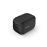 Vista 8 de Belkin Bloque Cargador Dual USB C de 65W, Carga Súper Rápida PD 3.0 con GaN - Samsung Galaxy S25, Apple iPhone 17, Air, Pro, Pro Max, iPad, MacBook