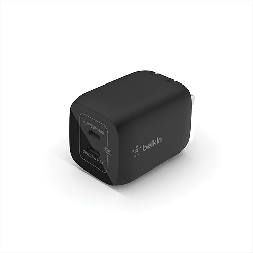 Miniatura 8 de Belkin Bloque Cargador Dual USB C de 65W, Carga Súper Rápida PD 3.0 con GaN - Samsung Galaxy S25, Apple iPhone 17, Air, Pro, Pro Max, iPad, MacBook,