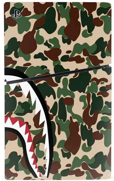 Skinit Decal Gaming Skin Compatible with PS5 Slim Disk Console - Shark Teeth Street Camo Design