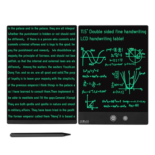 Image of LCD Writing Tablet 2 Sides Screen Erasable Reusable 11.5inch and 10.5inch Electronic Drawing Pads Portable Scratchpad for Kids Adults Home Office (Black)