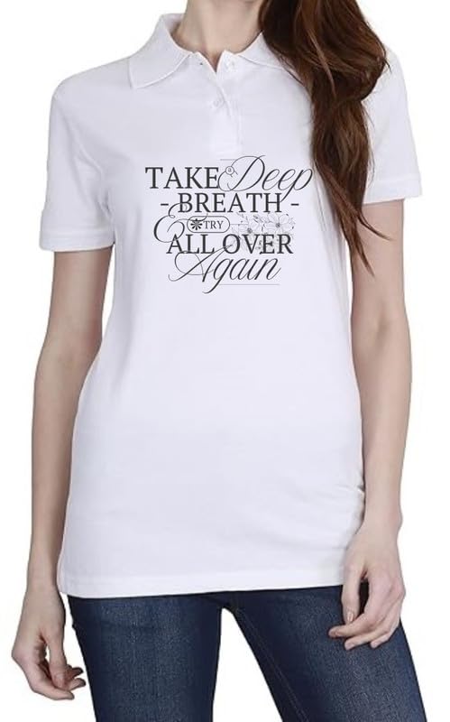 Deep Breath (BLK) White Women Polo T-Shirt-picture-52