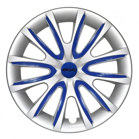 Enjoliveurs universels deux tons Farad 16 pouces Silver/Darkblue Cover