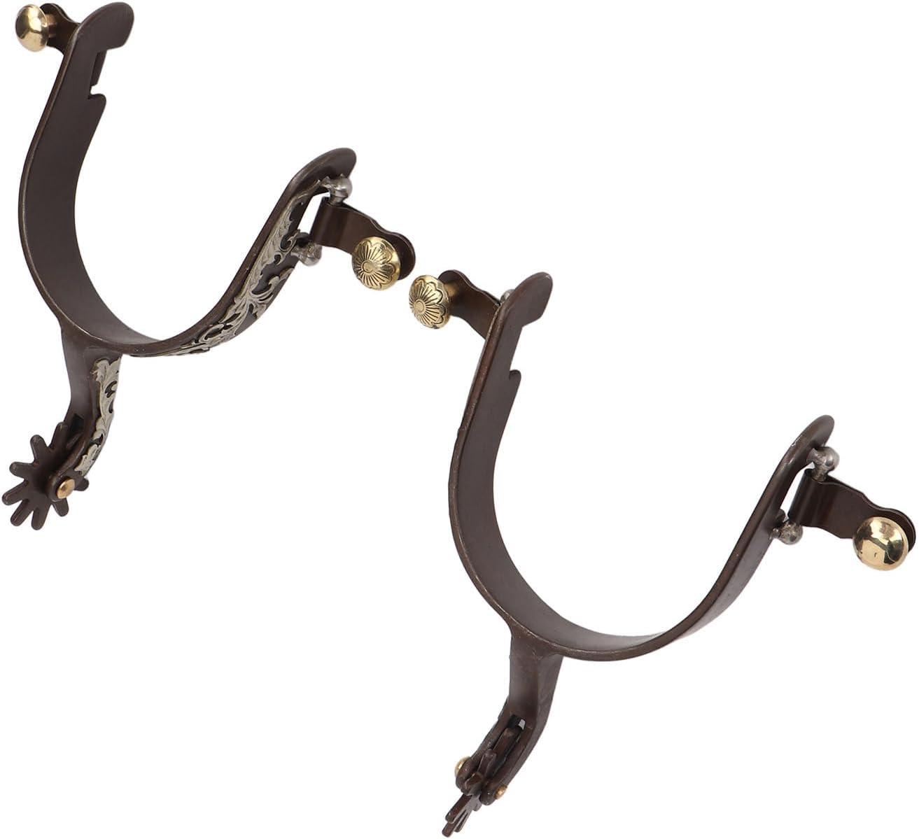 gernie 2Pcs Horse Spurs, Low Carbon Steel Western Cowboy Spurs with Vintage Bronze & Turnable Gear Exquisite Equestrian Spurs, Equestrian Gear Accessories, Horse Riding Accessories, gernie6ocma5fdgr