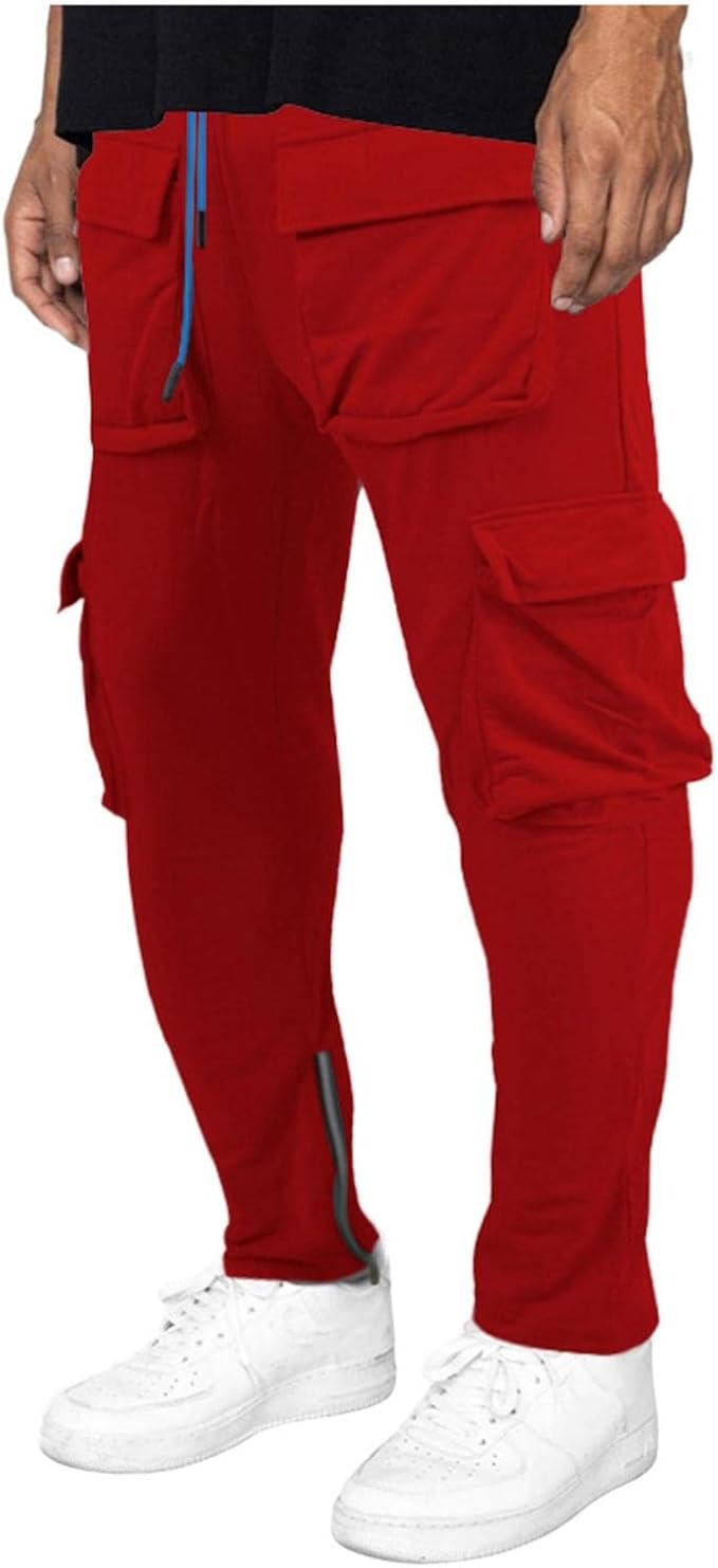 Amazon メンズ ズボン ジャージ サルエルパンツ メンズ ストレッチ スリム イージーパンツ 細身デザイン 無地 ロングパンツ 大きいサイズ カジュアル カーゴパンツ ゆったり ポケット付き ジャージ 部屋着 春夏 ロングパンツ 通販