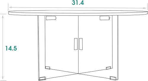 Miniatura 2 de ivinta Mesa de centro redonda con patas de cristal, mesa de cóctel pequeña con patas en forma de X para sala de estar, dormitorio, COFF-85 (blanco)