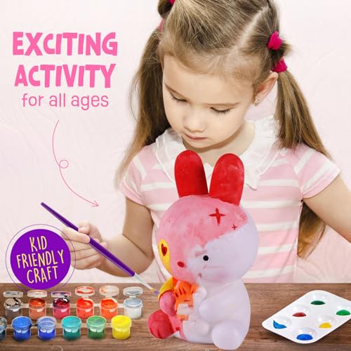 Paint Your Own Bunny Lamp Kit, Art Supplies Arts & Crafts Kit, Painting kit for Kids 6-12, Arts and Crafts for Kids Ages 8-12, Toys Girls Boy Birthday Easter Gift Ages 3 4 5 6 7 8 9 10 11 12+ - Image 3