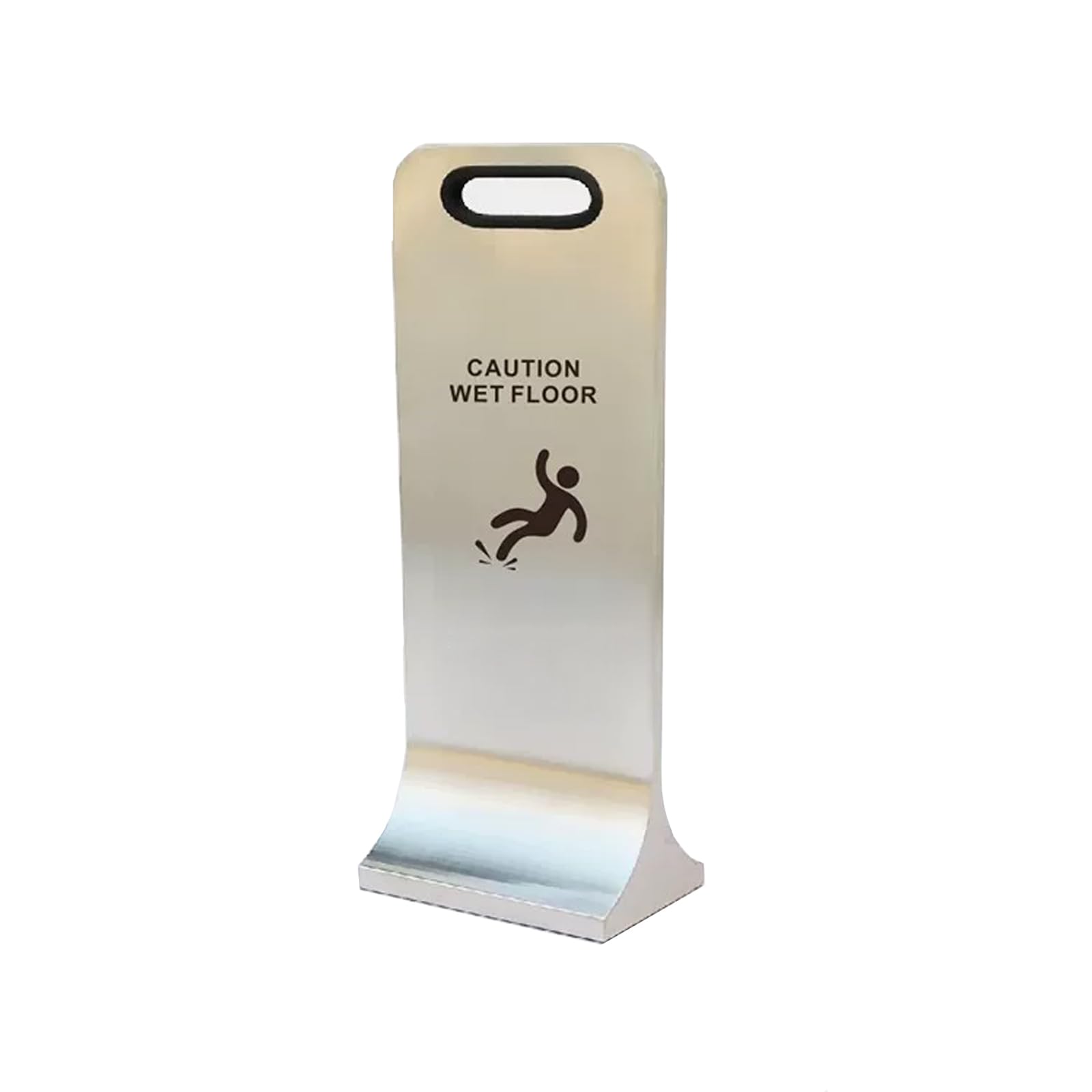 Heavy-Duty Wet Floor Warning Sign - Non-Slip Standing Safety Sign for Restaurants, Offices & Bathrooms silver