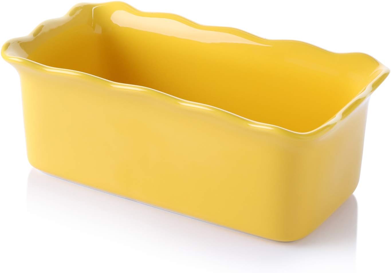 Sweese 519.105 Porcelain loaf pan for Baking, Non-Stick Bread Pan Cake Pan, Perfect for Bread and Meat, 9 x 5 inches, Yellow