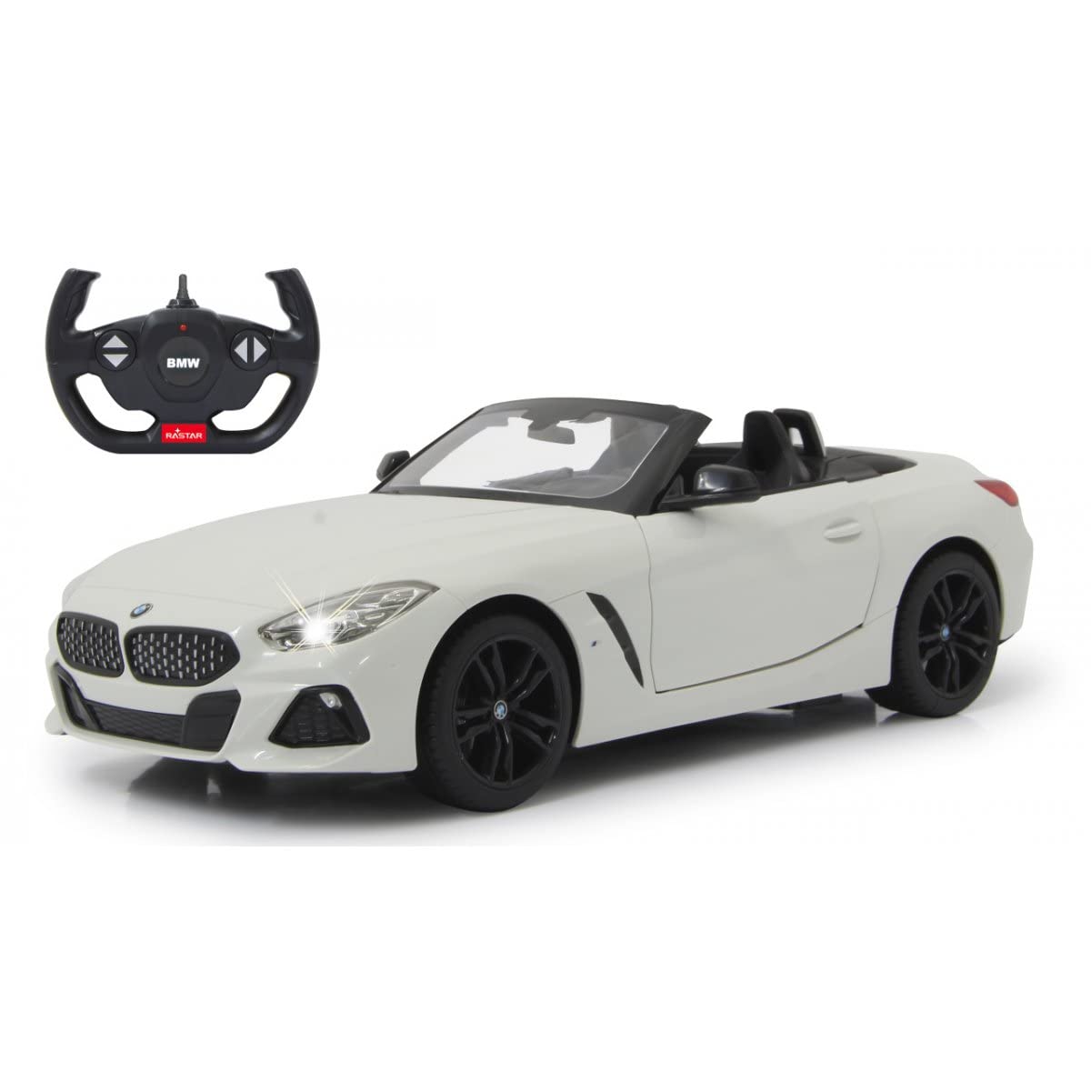 Jamara 405174 BMW Z4 Roadster 1:14 Blanco 2.4GHz Puerta Manual-Licencia Oficial, hasta 1 Hora de Conducción, Aprox. 9 km/h, Perfectamente reproducido, Interior detallado, Luz LED