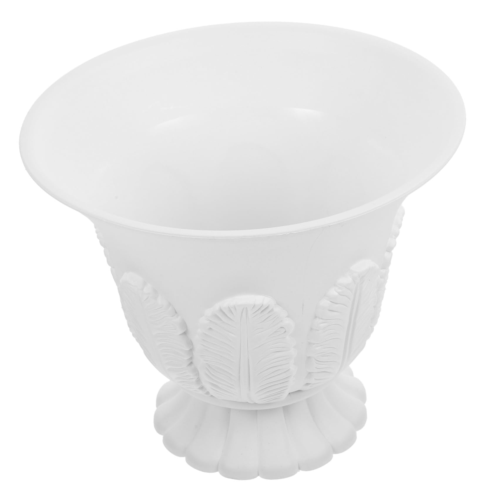 Pot de fleurs décoratif style romain en plastique blanc large ouverture