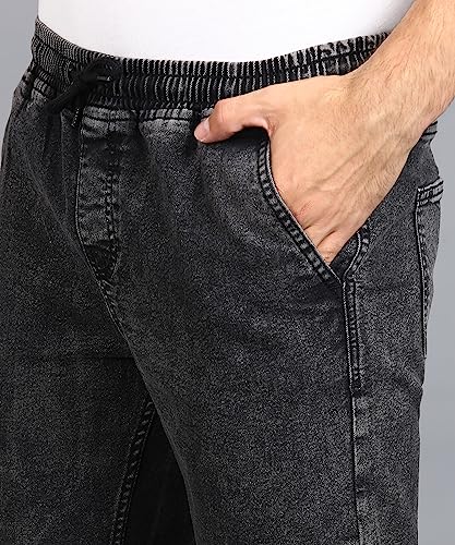 Image of Urbano Fashion Men Mid Rise Regular Fit Washed Jogger Jeans Stretchable