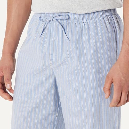 Image of Amazon Essentials Men's Cotton Poplin Straight-Fit Pajama Pants with Pockets, Elastic Waist, Drawstring