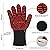 Premium BBQ Gloves, 1472°F Extreme Heat Resistant Oven Gloves, Grilling Gloves with Durable Fireproof Kitchen Oven Mitts Designed for Cooking, Grill, Frying, Baking, Barbecue (red+Black)