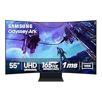 Samsung 55" Odyssey Ark 2nd Gen 4K UHD 1000R Curved Gaming Monitor, 165Hz, 1ms, 4 Input Multi View, Quantum Mini-LED, AMD FreeSync Premium Pro, HDR 10+, Height Adjustable Screen, LS55CG970NNXGO