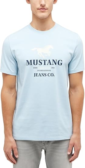 Camiseta MUSTANG Estilo Austin Para Hombre - Diseño Casual, Algodón, Corte Clásico, Marca Mustang