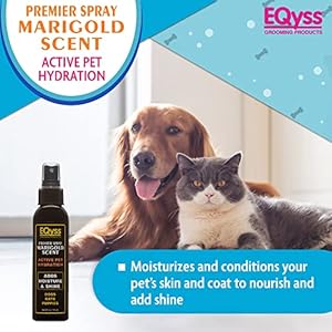 Eqyss Premier Pet Spray Marigold Scent  Moisturizes Hydrates  Conditions Skin  Coat for Dogs Cats Puppies Kittens  Controls Odor Usa Made  Cucciolini Doodles Eqyss premier pet spray marigold scent  moisturizes hydrates  conditions skin  coat for dogs cats puppies kittens  controls odor usa made   cucciolini doodles